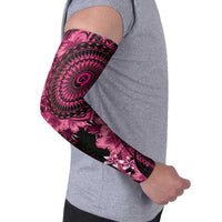 Vanuatu Arm Sleeves Hibisus Polynesian Pattern Pink - Polynesian Pride