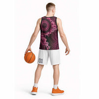 Vanuatu Basketball Jersey Hibisus Polynesian Pattern Pink LT14 - Polynesian Pride