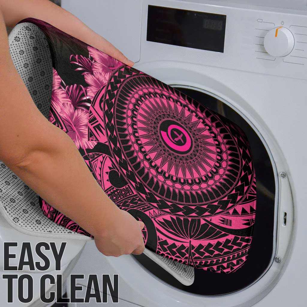 Vanuatu Bathroom Set Hibisus Polynesian Pattern Pink - Polynesian Pride