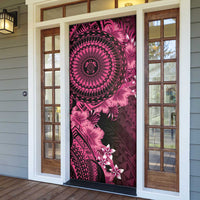 Vanuatu Door Cover Hibisus Polynesian Pattern Pink - Polynesian Pride