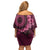 Vanuatu Family Matching Off Shoulder Short Dress and Hawaiian Shirt Hibisus Polynesian Pattern Pink - Polynesian Pride