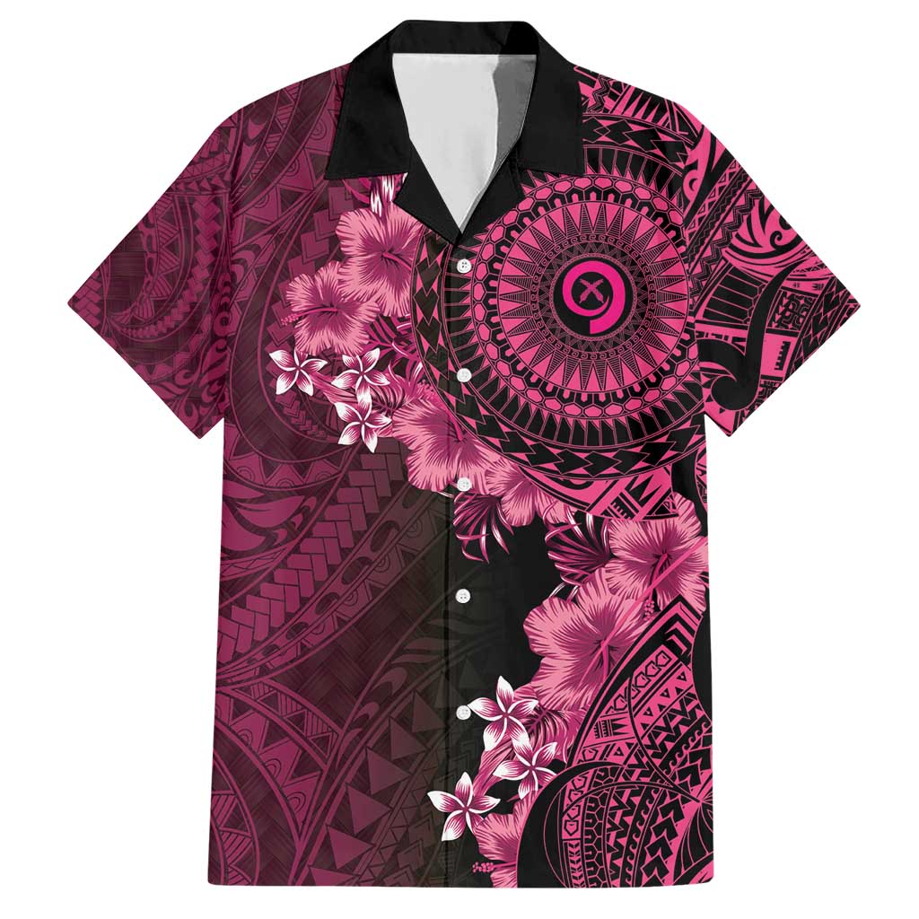 Vanuatu Family Matching Short Sleeve Bodycon Dress and Hawaiian Shirt Hibisus Polynesian Pattern Pink - Polynesian Pride