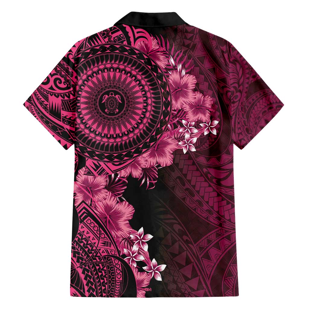 Vanuatu Family Matching Summer Maxi Dress and Hawaiian Shirt Hibisus Polynesian Pattern Pink - Polynesian Pride