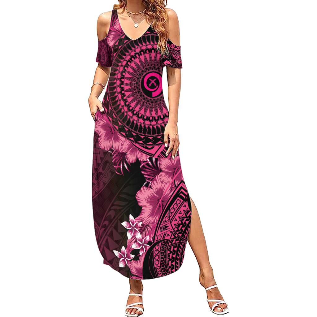 Vanuatu Family Matching Summer Maxi Dress and Hawaiian Shirt Hibisus Polynesian Pattern Pink - Polynesian Pride