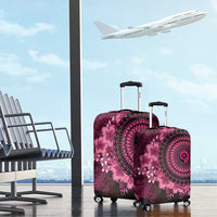 Vanuatu Luggage Cover Hibisus Polynesian Pattern Pink - Polynesian Pride