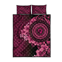 Vanuatu Quilt Bed Set Hibisus Polynesian Pattern Pink - Polynesian Pride
