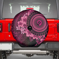 Vanuatu Spare Tire Cover Hibisus Polynesian Pattern Pink - Polynesian Pride