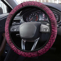 Vanuatu Steering Wheel Cover Hibisus Polynesian Pattern Pink - Polynesian Pride