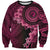Vanuatu Sweatshirt Hibisus Polynesian Pattern Pink - Polynesian Pride