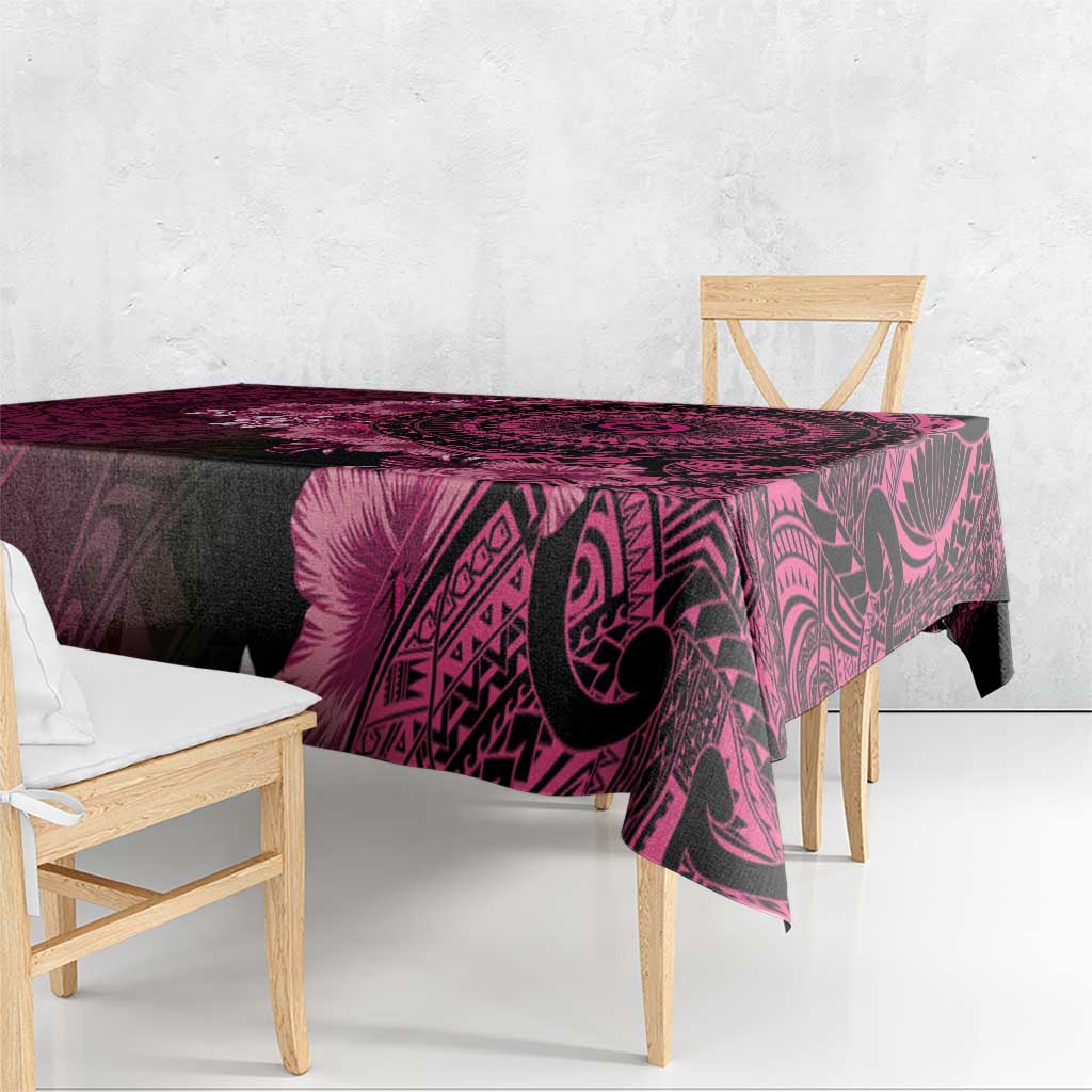 Vanuatu Tablecloth Hibisus Polynesian Pattern Pink - Polynesian Pride