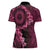 Vanuatu Women Polo Shirt Hibisus Polynesian Pattern Pink - Polynesian Pride