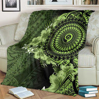 Vanuatu Blanket Hibisus Polynesian Pattern Green - Polynesian Pride