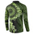 Vanuatu Button Sweatshirt Hibisus Polynesian Pattern Green - Polynesian Pride
