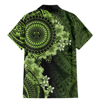 Vanuatu Family Matching Mermaid Dress and Hawaiian Shirt Hibisus Polynesian Pattern Green - Polynesian Pride