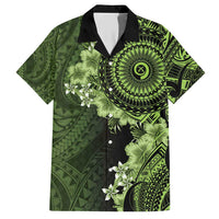 Vanuatu Family Matching Short Sleeve Bodycon Dress and Hawaiian Shirt Hibisus Polynesian Pattern Green - Polynesian Pride