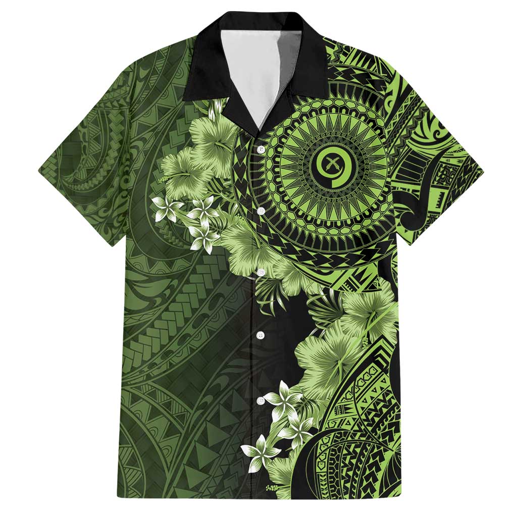Vanuatu Hawaiian Shirt Hibisus Polynesian Pattern Green - Polynesian Pride