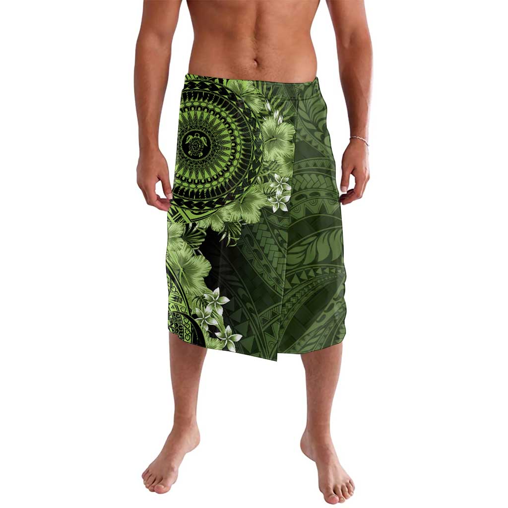 Vanuatu Lavalava Hibisus Polynesian Pattern Green - Polynesian Pride