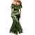 Vanuatu Mermaid Dress Hibisus Polynesian Pattern Green - Polynesian Pride