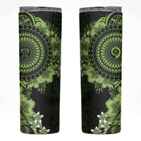 Vanuatu Skinny Tumbler Hibisus Polynesian Pattern Green - Polynesian Pride