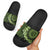 Vanuatu Slide Sandals Hibisus Polynesian Pattern Green - Polynesian Pride