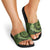 Vanuatu Slide Sandals Hibisus Polynesian Pattern Green - Polynesian Pride