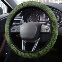 Vanuatu Steering Wheel Cover Hibisus Polynesian Pattern Green - Polynesian Pride