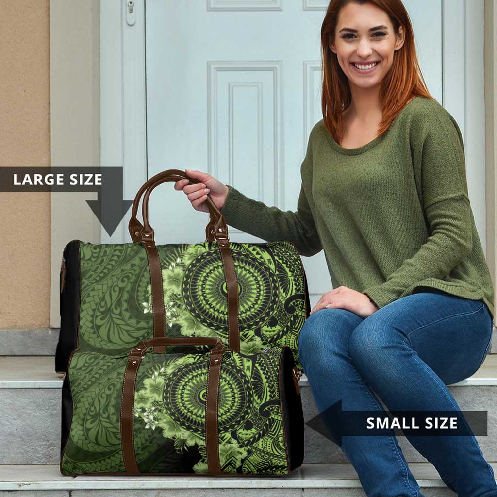 Vanuatu Travel Bag Hibisus Polynesian Pattern Green - Polynesian Pride