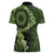 Vanuatu Women Polo Shirt Hibisus Polynesian Pattern Green - Polynesian Pride