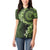 Vanuatu Women Polo Shirt Hibisus Polynesian Pattern Green - Polynesian Pride