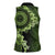 Vanuatu Women Sleeveless Polo Shirt Hibisus Polynesian Pattern Green - Polynesian Pride