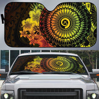 Vanuatu Auto Sun Shade Hibisus Polynesian Pattern Reggae - Polynesian Pride