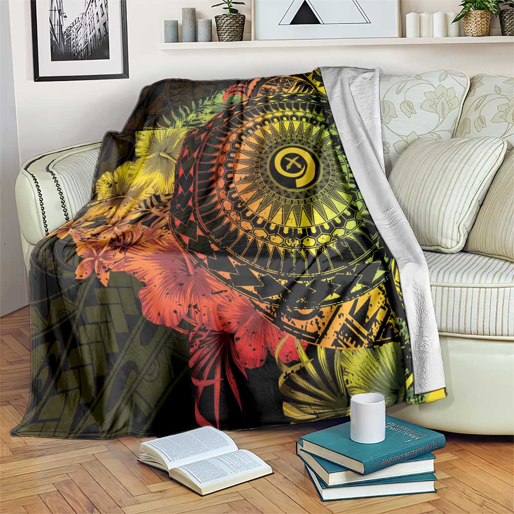 Vanuatu Blanket Hibisus Polynesian Pattern Reggae - Polynesian Pride