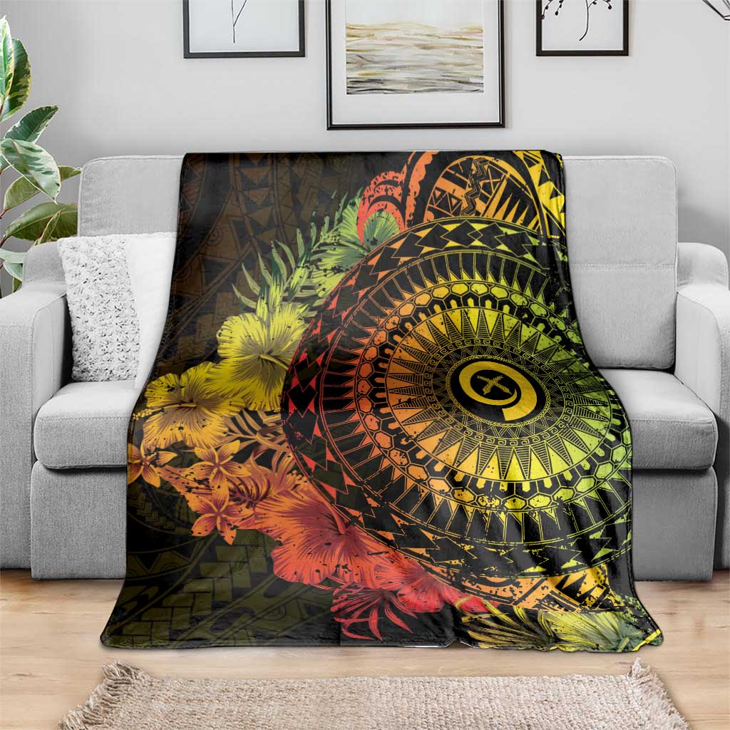 Vanuatu Blanket Hibisus Polynesian Pattern Reggae - Polynesian Pride