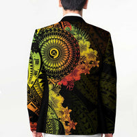 Vanuatu Blazer Hibisus Polynesian Pattern Reggae - Polynesian Pride