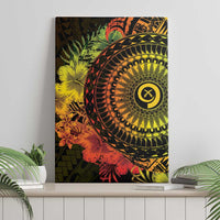 Vanuatu Canvas Wall Art Hibisus Polynesian Pattern Reggae - Polynesian Pride