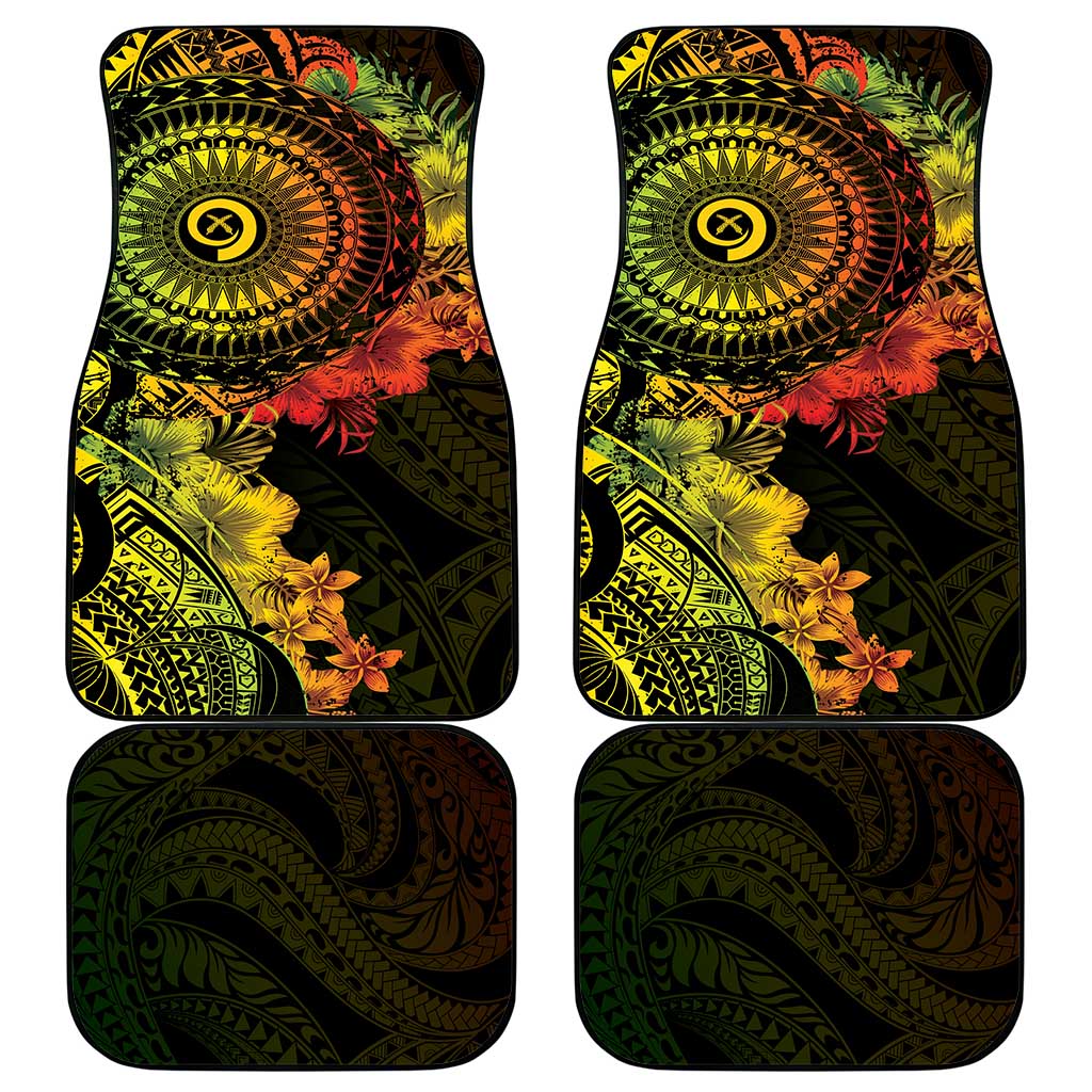 Vanuatu Car Mats Hibisus Polynesian Pattern Reggae - Polynesian Pride