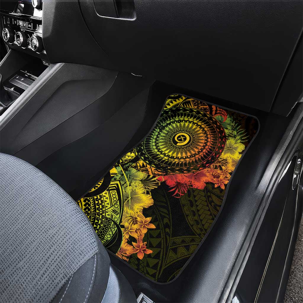 Vanuatu Car Mats Hibisus Polynesian Pattern Reggae - Polynesian Pride
