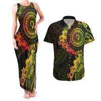 Vanuatu Couples Matching Tank Maxi Dress and Hawaiian Shirt Hibisus Polynesian Pattern Reggae - Polynesian Pride