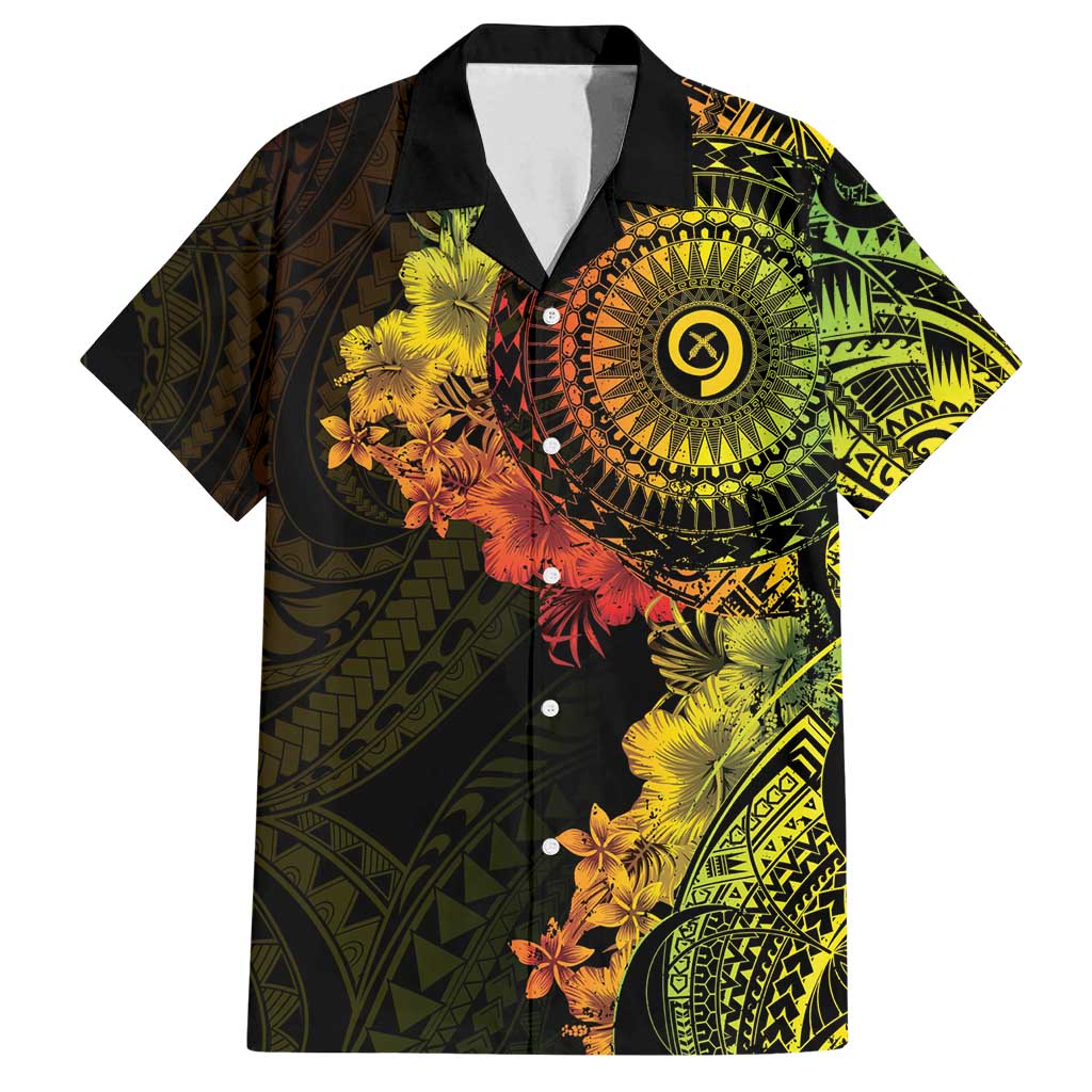 Vanuatu Family Matching Off Shoulder Short Dress and Hawaiian Shirt Hibisus Polynesian Pattern Reggae - Polynesian Pride