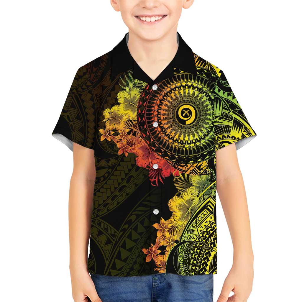 Vanuatu Family Matching Puletasi and Hawaiian Shirt Hibisus Polynesian Pattern Reggae - Polynesian Pride