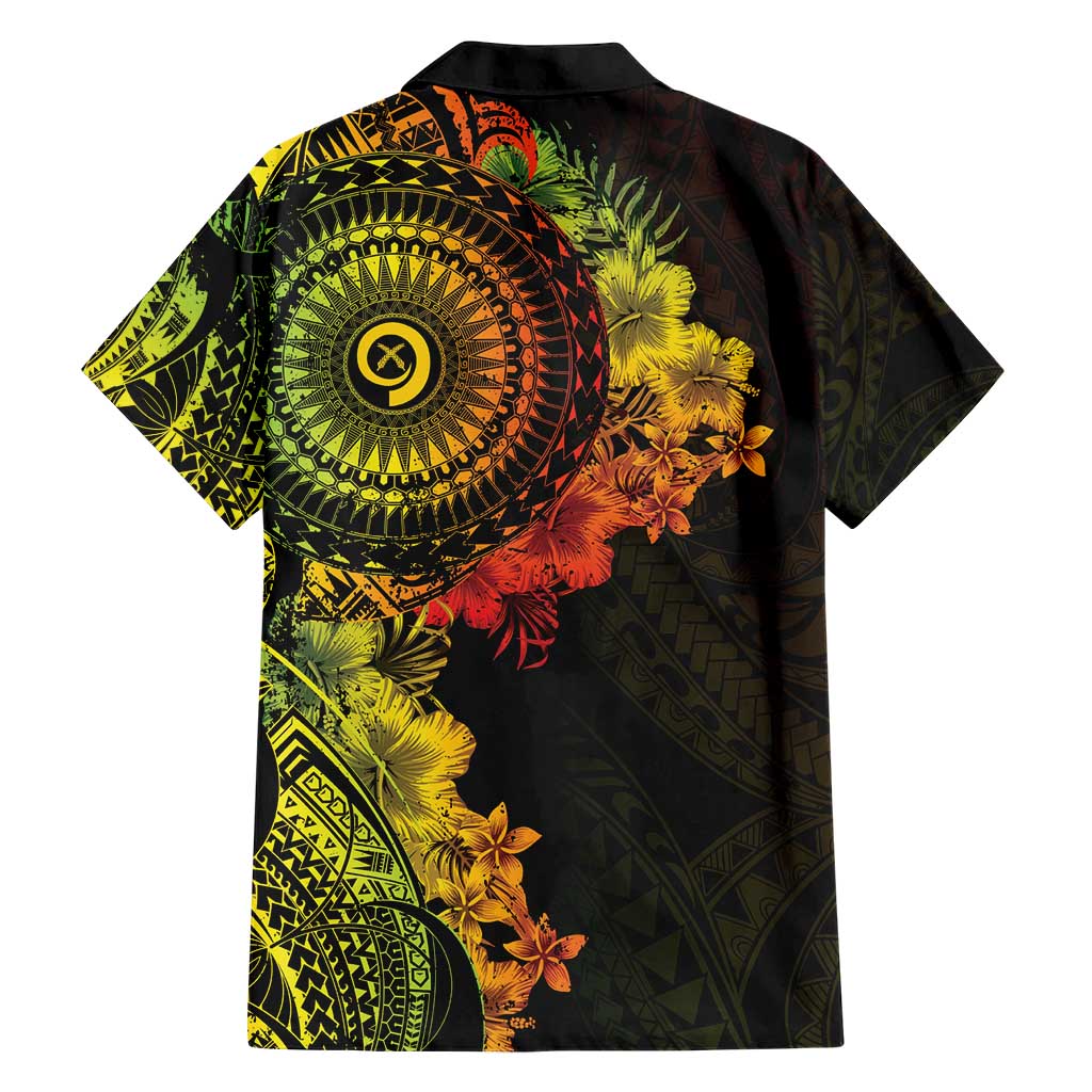Vanuatu Family Matching Short Sleeve Bodycon Dress and Hawaiian Shirt Hibisus Polynesian Pattern Reggae - Polynesian Pride
