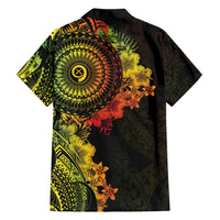 Vanuatu Family Matching Short Sleeve Bodycon Dress and Hawaiian Shirt Hibisus Polynesian Pattern Reggae - Polynesian Pride