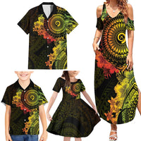 Vanuatu Family Matching Summer Maxi Dress and Hawaiian Shirt Hibisus Polynesian Pattern Reggae - Polynesian Pride