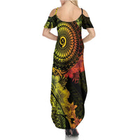 Vanuatu Family Matching Summer Maxi Dress and Hawaiian Shirt Hibisus Polynesian Pattern Reggae - Polynesian Pride