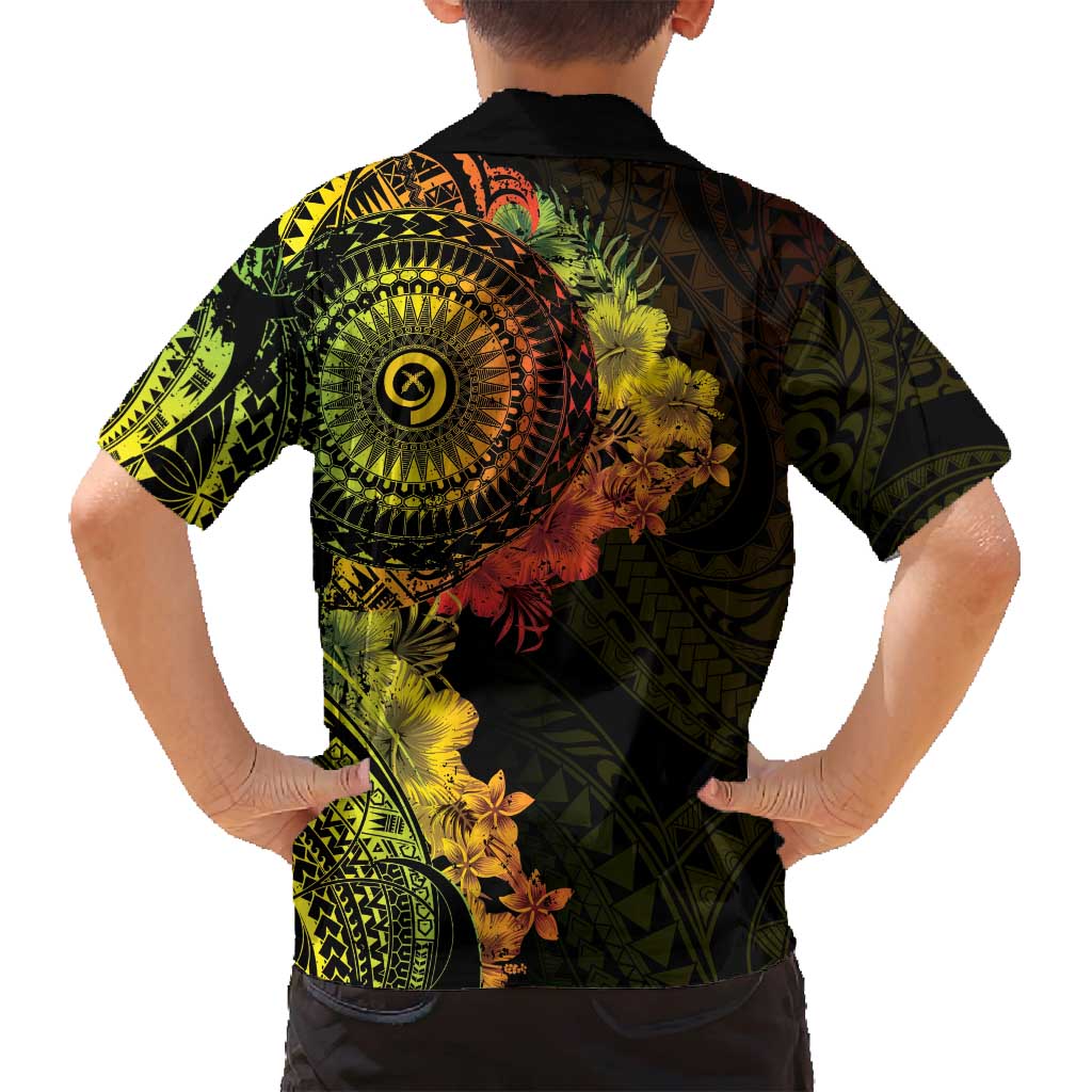 Vanuatu Family Matching Tank Maxi Dress and Hawaiian Shirt Hibisus Polynesian Pattern Reggae - Polynesian Pride