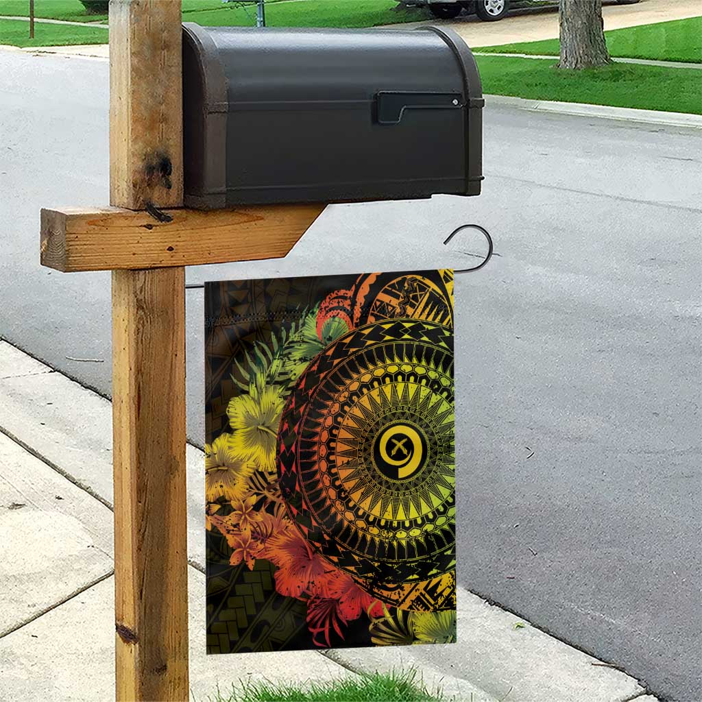 Vanuatu Garden Flag Hibisus Polynesian Pattern Reggae - Polynesian Pride