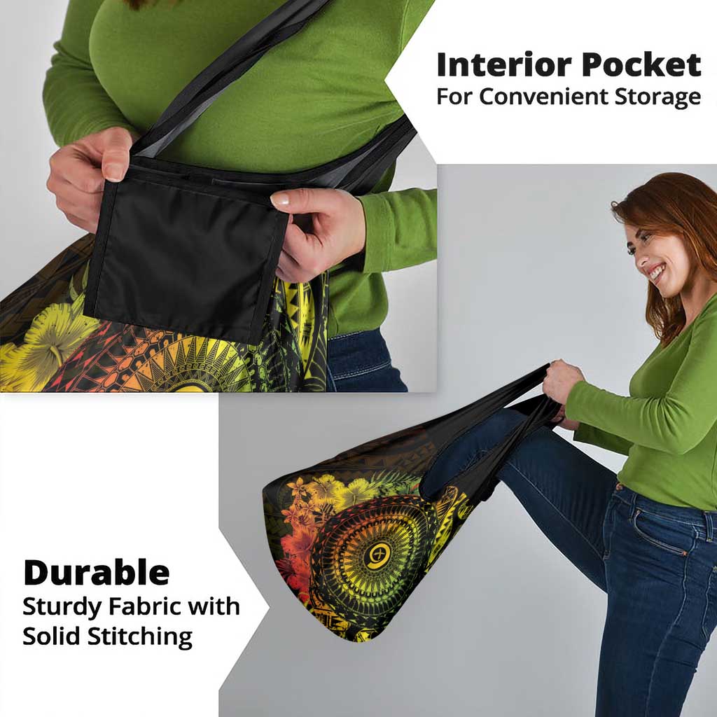 Vanuatu Grocery Bag Hibisus Polynesian Pattern Reggae - Polynesian Pride