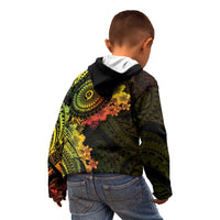 Vanuatu Kid Hoodie Hibisus Polynesian Pattern Reggae - Polynesian Pride