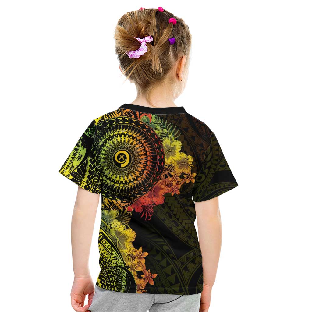 Vanuatu Kid T Shirt Hibisus Polynesian Pattern Reggae - Polynesian Pride