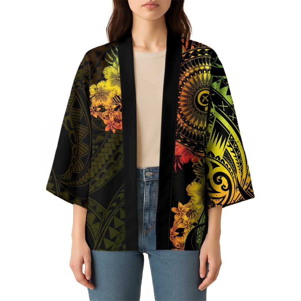 Vanuatu Kimono Hibisus Polynesian Pattern Reggae - Polynesian Pride